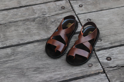 Marrón 100 % Leather Sandals