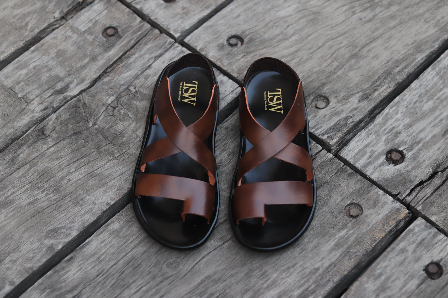 Marrón 100 % Leather Sandals